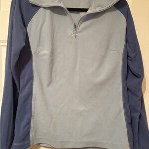 Two-Tone Blue Quarter-Zip Pullover